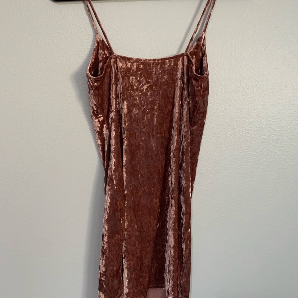 Rose gold Velvet mini dress